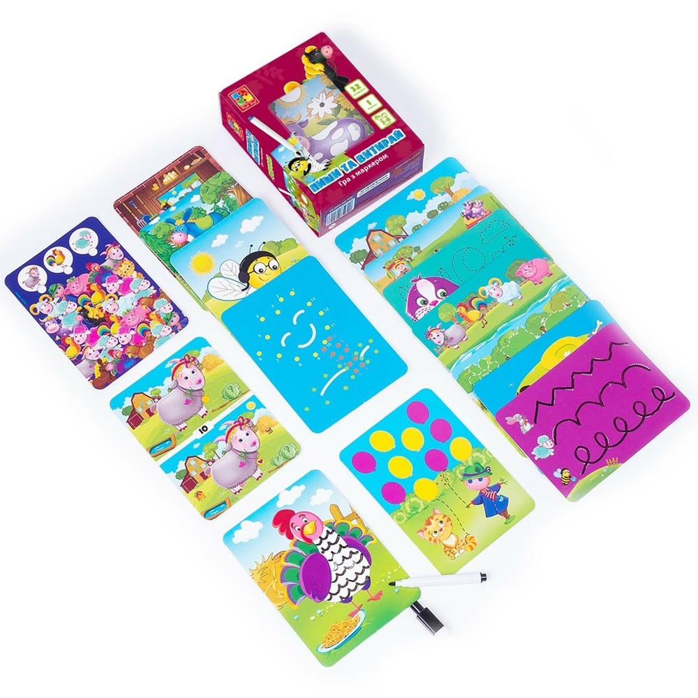 Фото, Видеообзоры гра настільна «пиши та витирай. ферма» vt5010-19