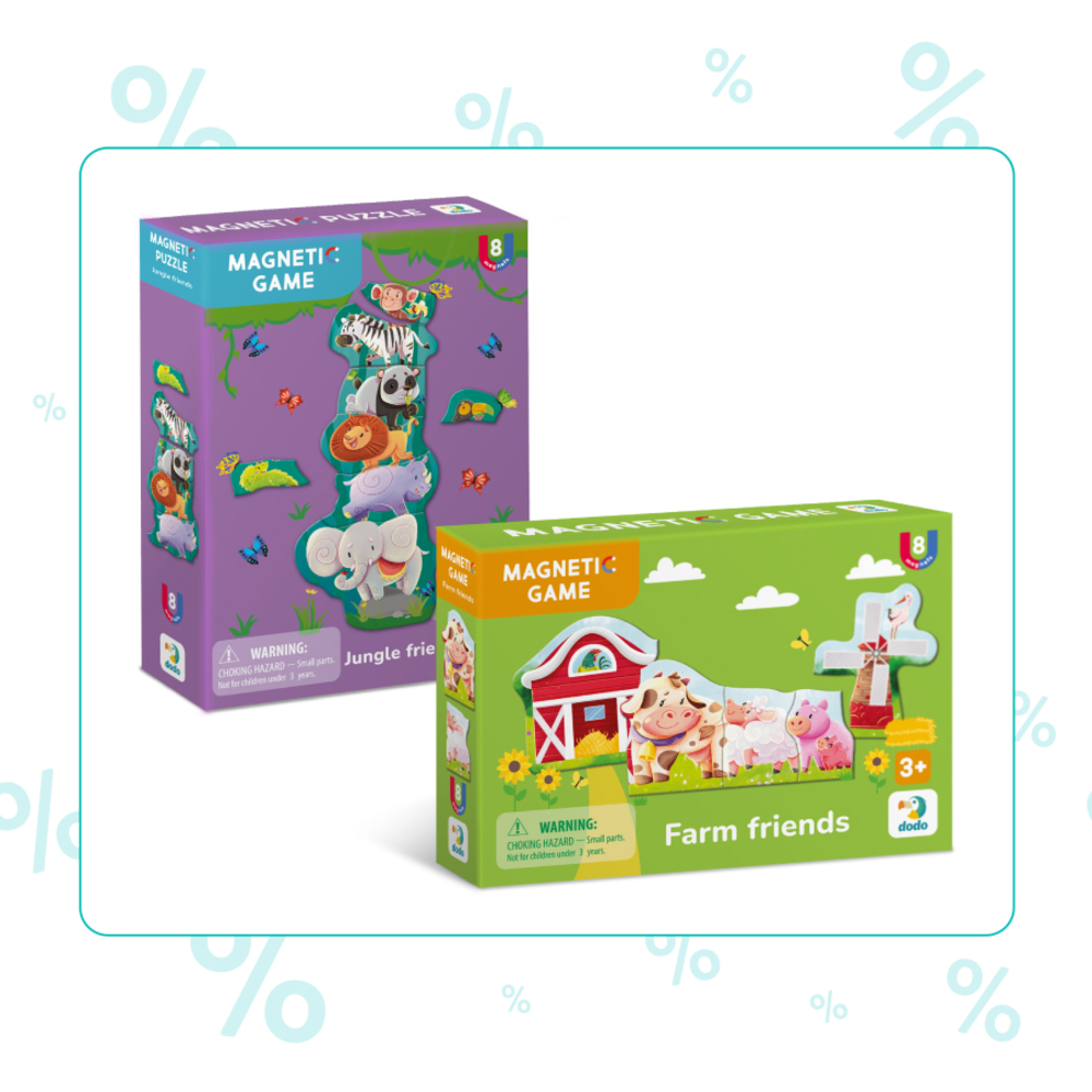 Фото, Відеоогляди набір магнітних ігор dodo тваринки