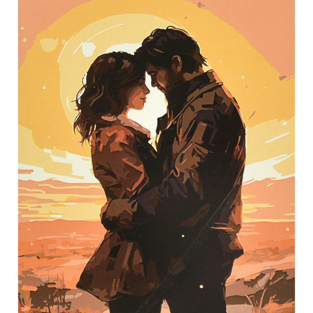 Фото, Видеообзоры картина за номерами strateg преміум обійми щастя з лаком та рівнем розміром 40х50 см (va-4657)