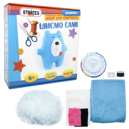 Фото, Видеообзоры набір для творчості strateg шиємо самі ведмежа українською мовою (іп-02)