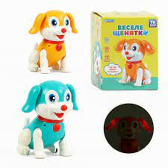 Собачка музична ТК-10332 UK (72), 2 види, підсвічування, рух вушка, стрибає вперед, в коробці