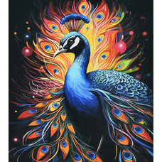 Алмазна мозаїка Strateg ПРЕМІУМ Магія павича розміром 30х40 см (HEG88146)