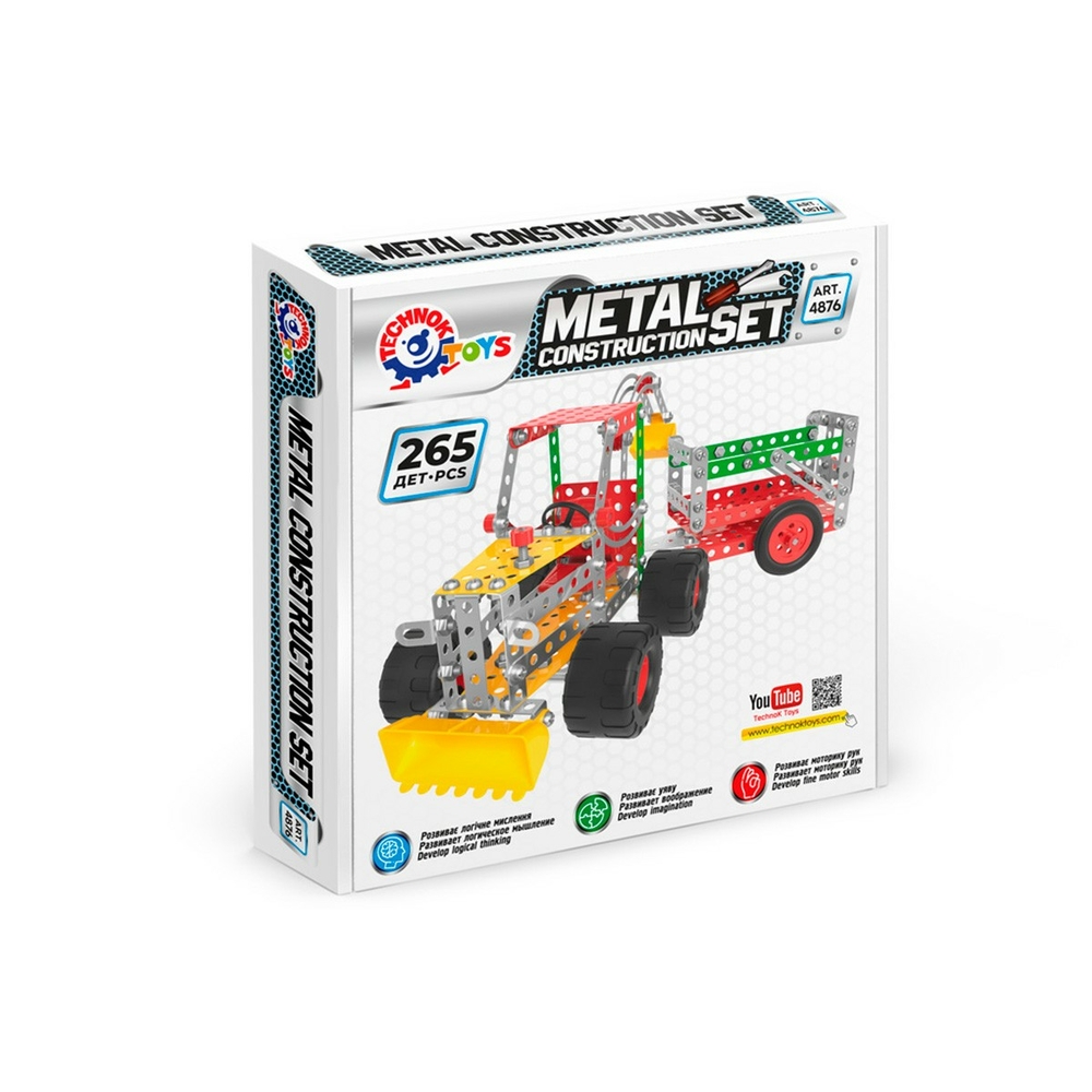 Фото, Видеообзоры конструктор металевий "трактор з причепом технок", арт.4876