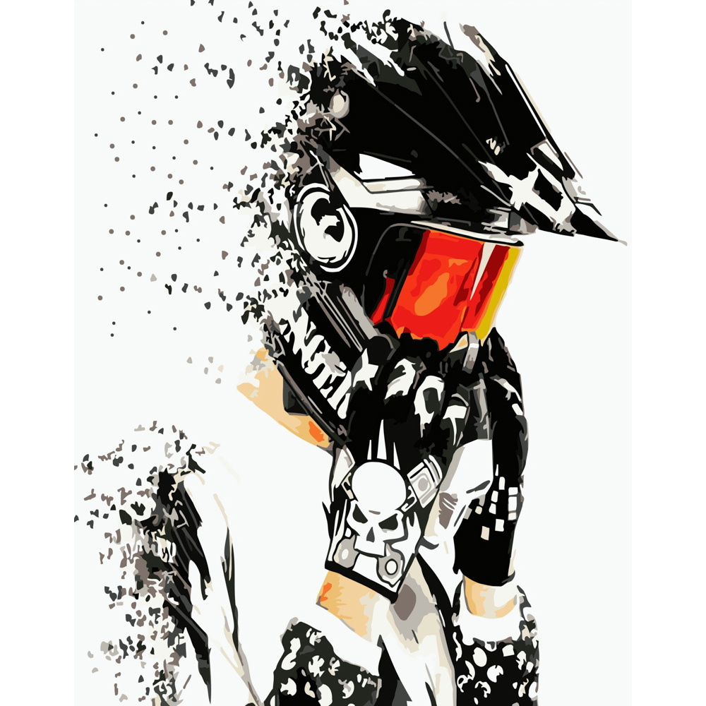 Фото, Відеоогляди картина за номерами strateg преміум мото-гонщик розміром 40х50 см (dy228)