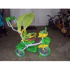 Велосипед ET A 24-9-1 (2шт)  три колеса, метал., 2 цв:голуб/зел,муз.свет,колясочн.ручка,рюкзак