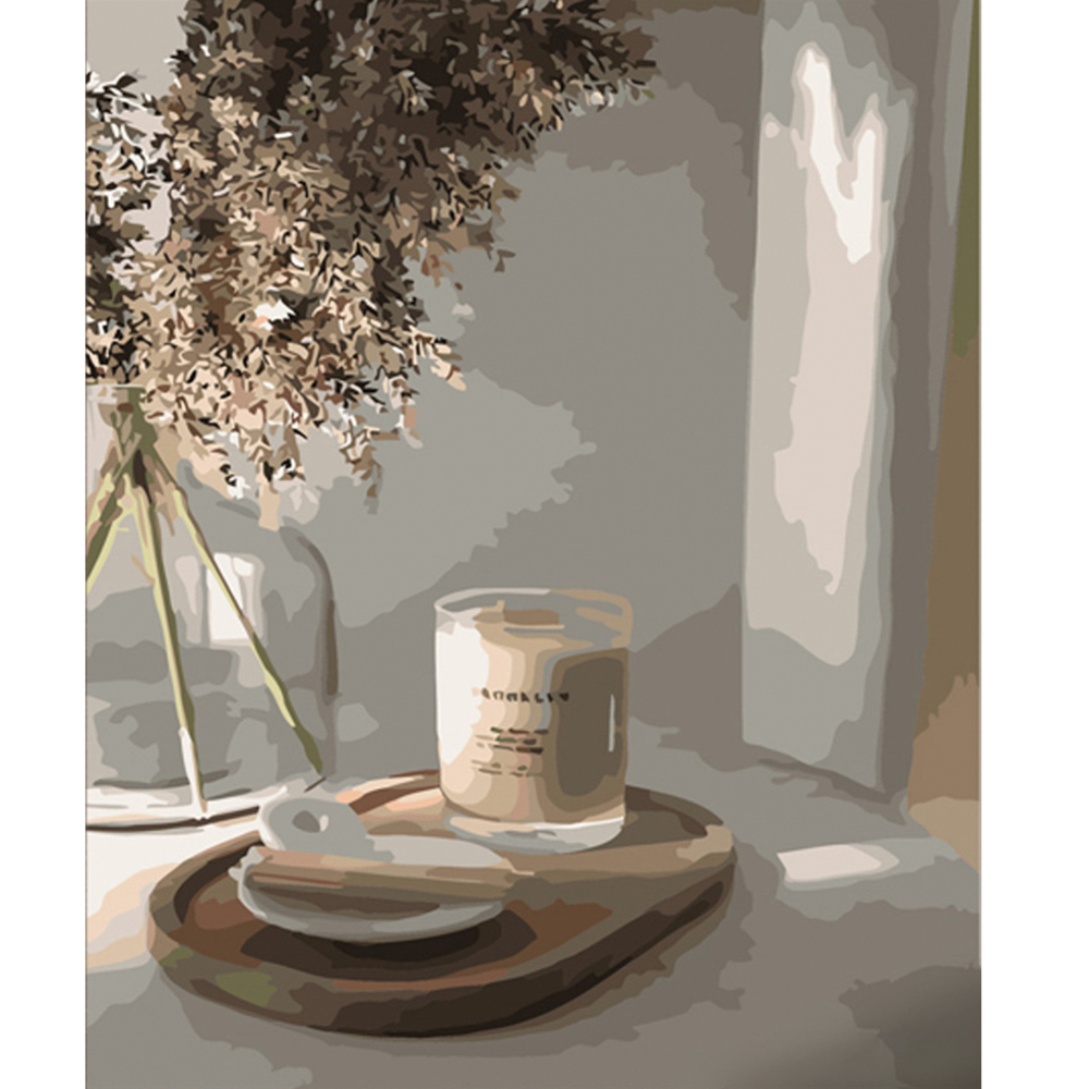 Фото, Видеообзоры картина за номерами strateg преміум затишна атмосфера розміром 40х50 см (gs541)