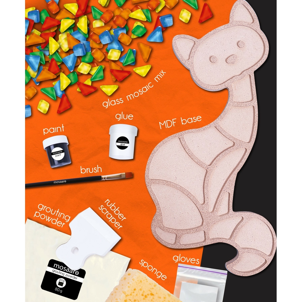 Фото, Відеоогляди набір для творчості скляна мозаїка «кіт» mosaaro ma3002