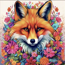 Алмазна мозаїка Strateg ПРЕМІУМ  Яскрава лисичка розміром 30х30 см  (ME13832)
