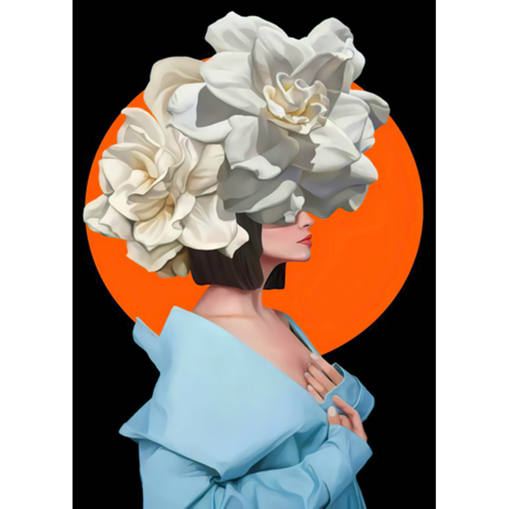 Фото, Відеоогляди алмазна мозаїка strateg преміум квіти на голові без підрамника розміром 30х40 см  (jsdf82170)