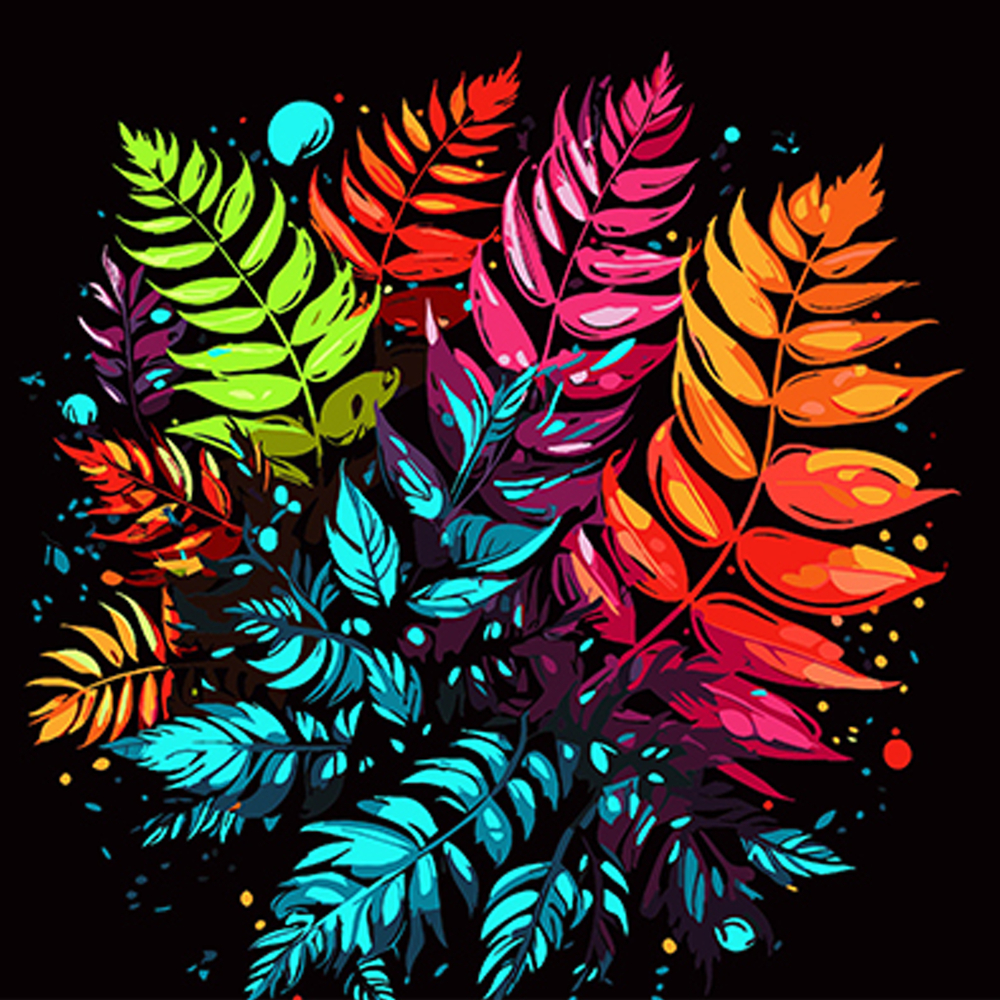 Фото, Відеоогляди картина за номерами strateg преміум папоротник у квітковому аранжуванні на чорному фоні розміром 40х40 см (av4040-43)