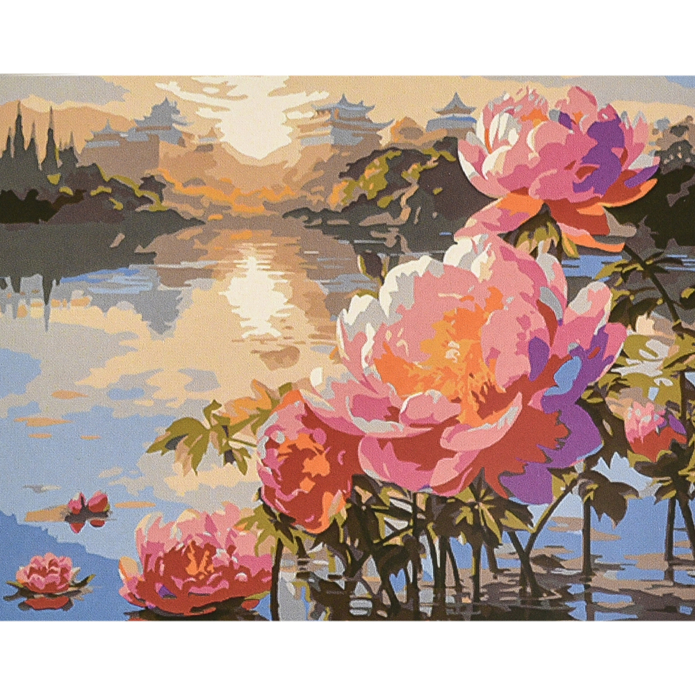 Фото, Видеообзоры картина за номерами strateg преміум квіткова елегантність з лаком та рівнем розміром 40х50 см (va-4670)