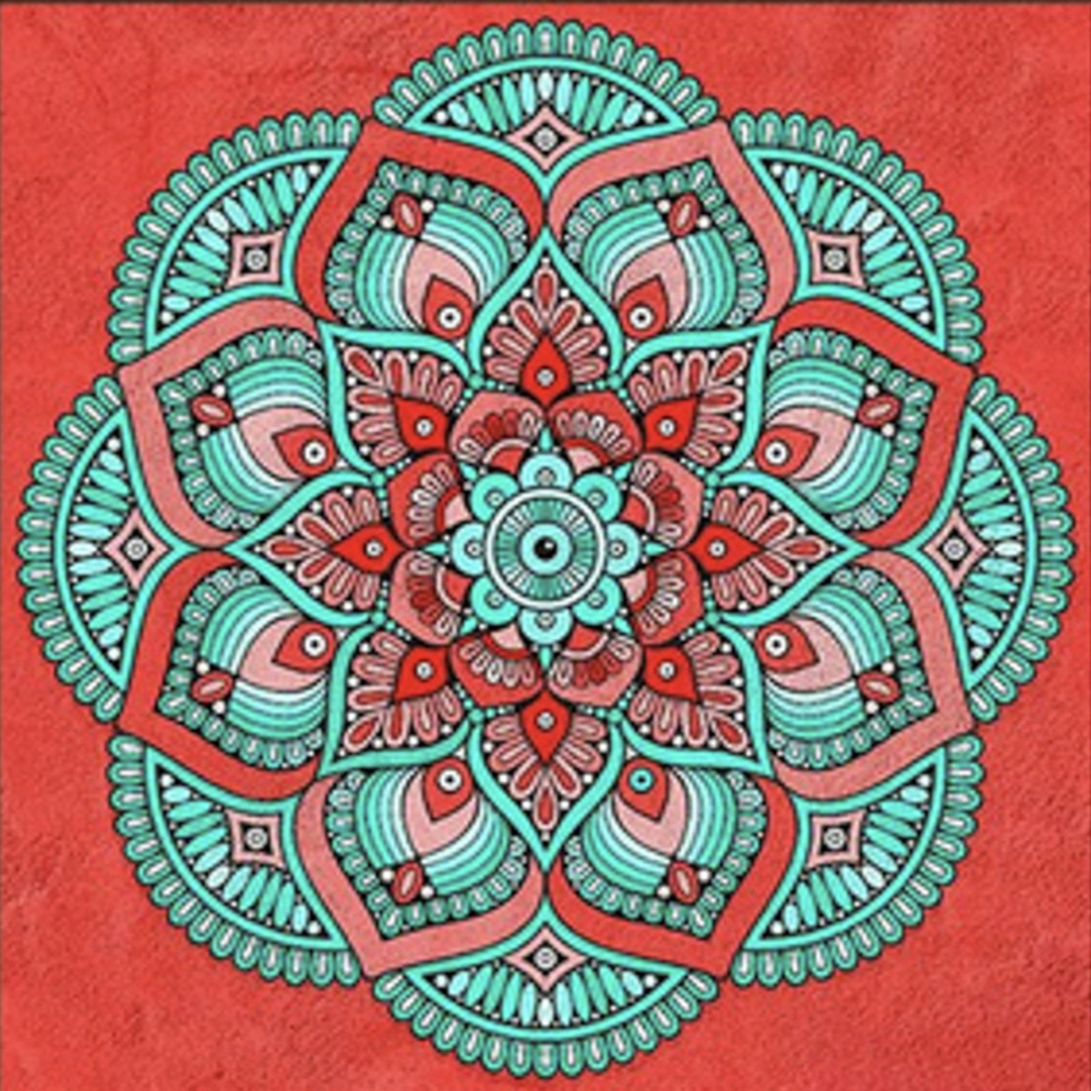 Фото, Видеообзоры алмазна мозаїка strateg преміум  індійська мандала розміром 30х30 см  (me13810)