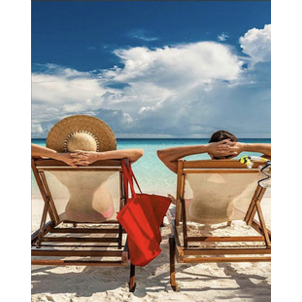 Фото, Видеообзоры алмазна мозаїка strateg преміум відпочинок на пляжі розміром 30х40 см (heg86028)