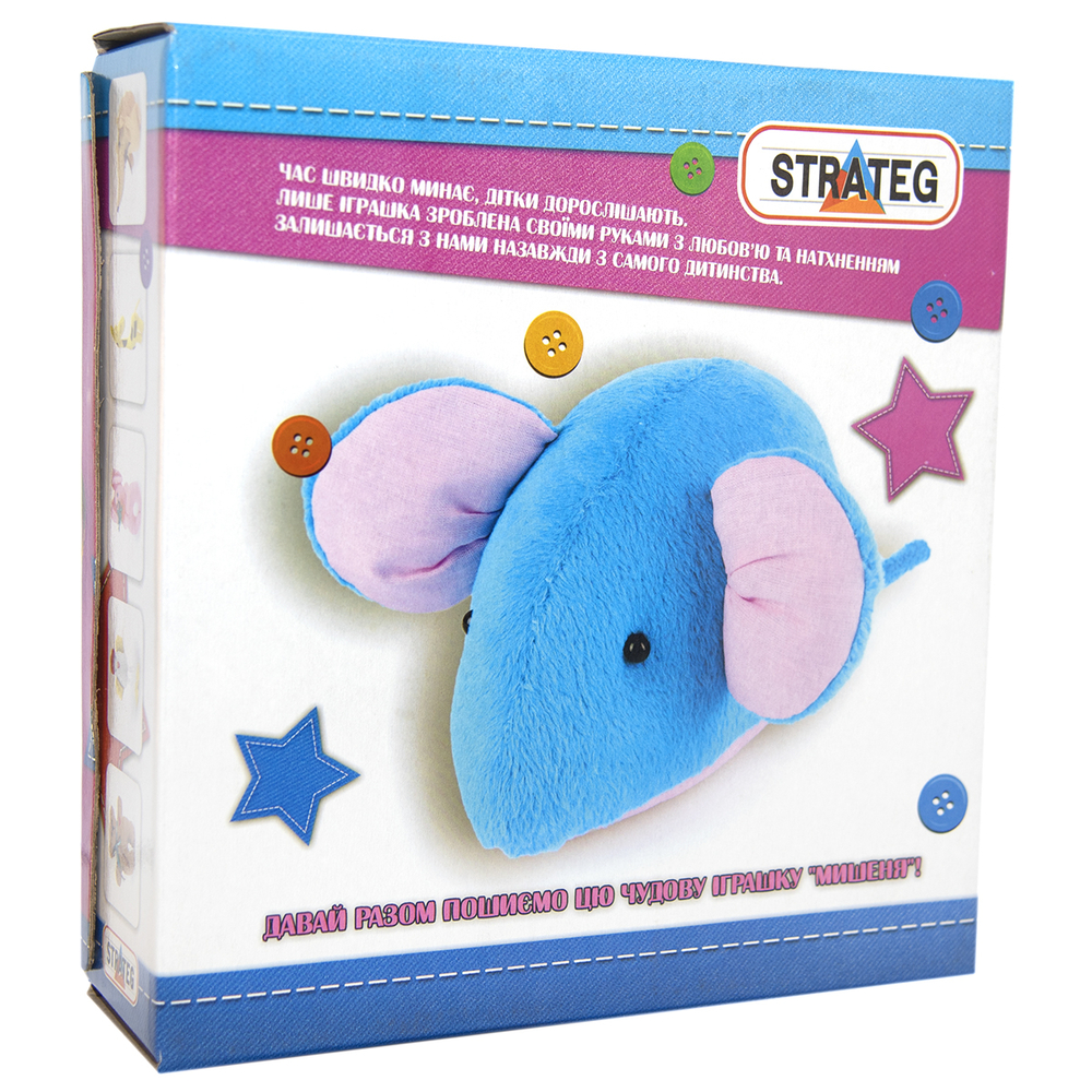 Фото, Відеоогляди набір для творчості strateg шиємо самі мишка українською мовою (і-10)
