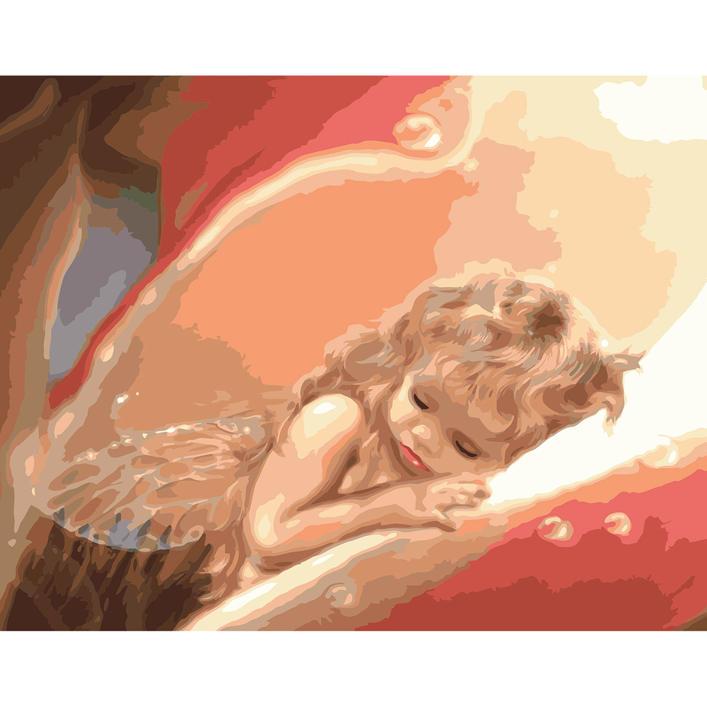 Фото, Видеообзоры картина за номерами strateg преміум янголятко з лаком розміром 40х50 см va-1093