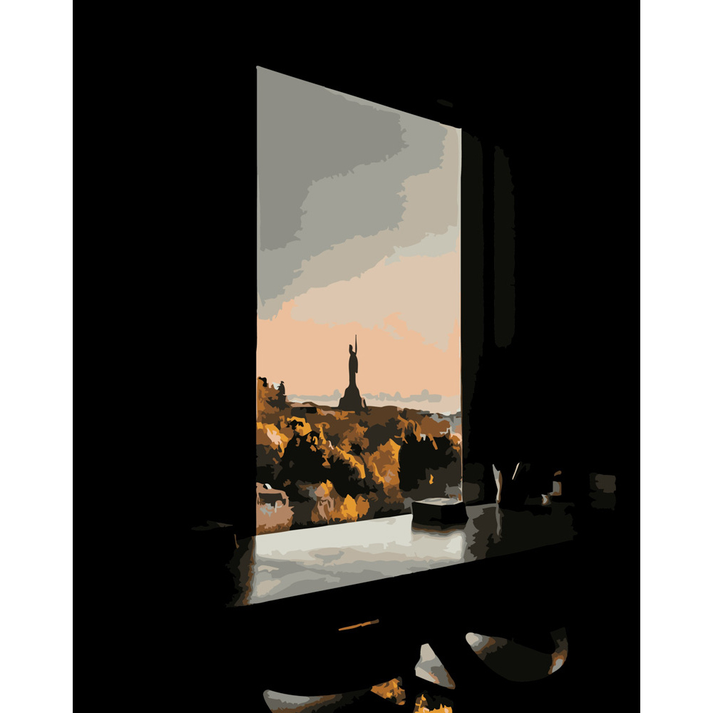 Фото, Видеообзоры картина за номерами strateg преміум вид на київ розміром 40х50 см (dy102)