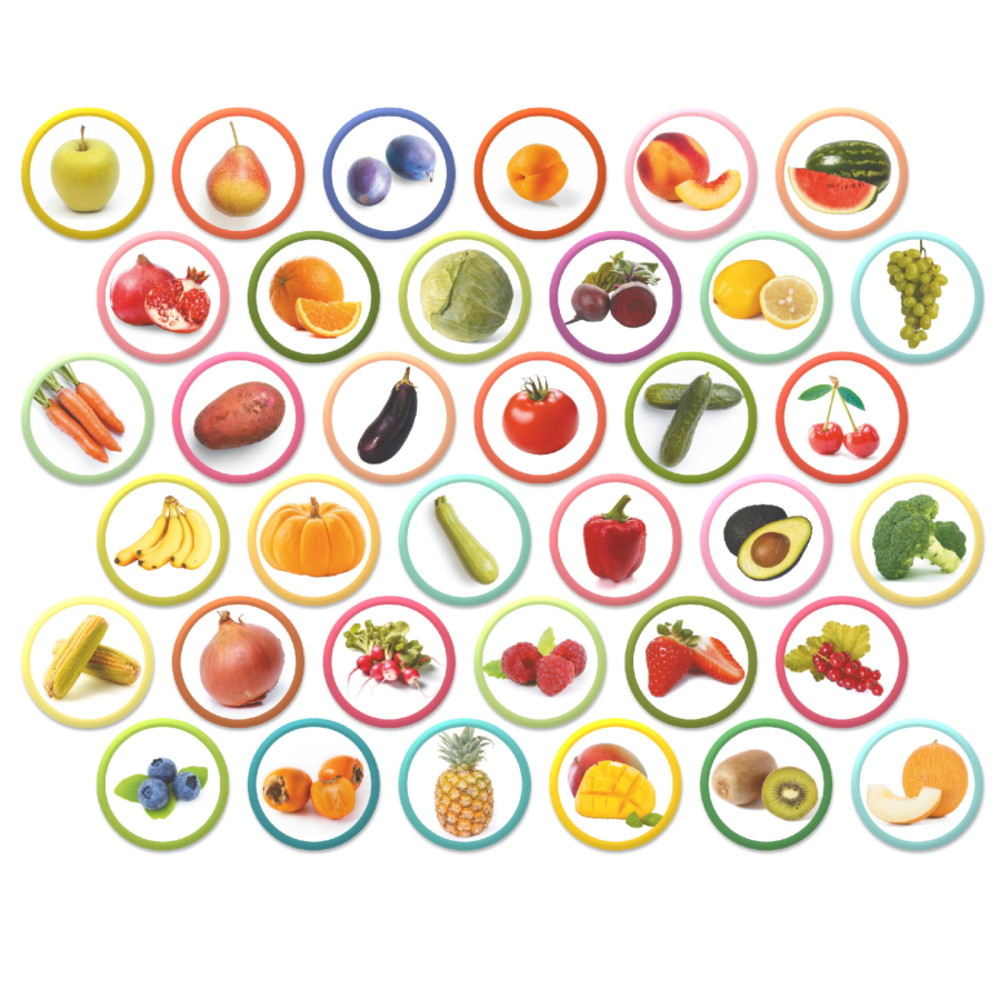 Фото, Відеоогляди набір магнітів dodo монтессорі овочі, фрукти і ягоди