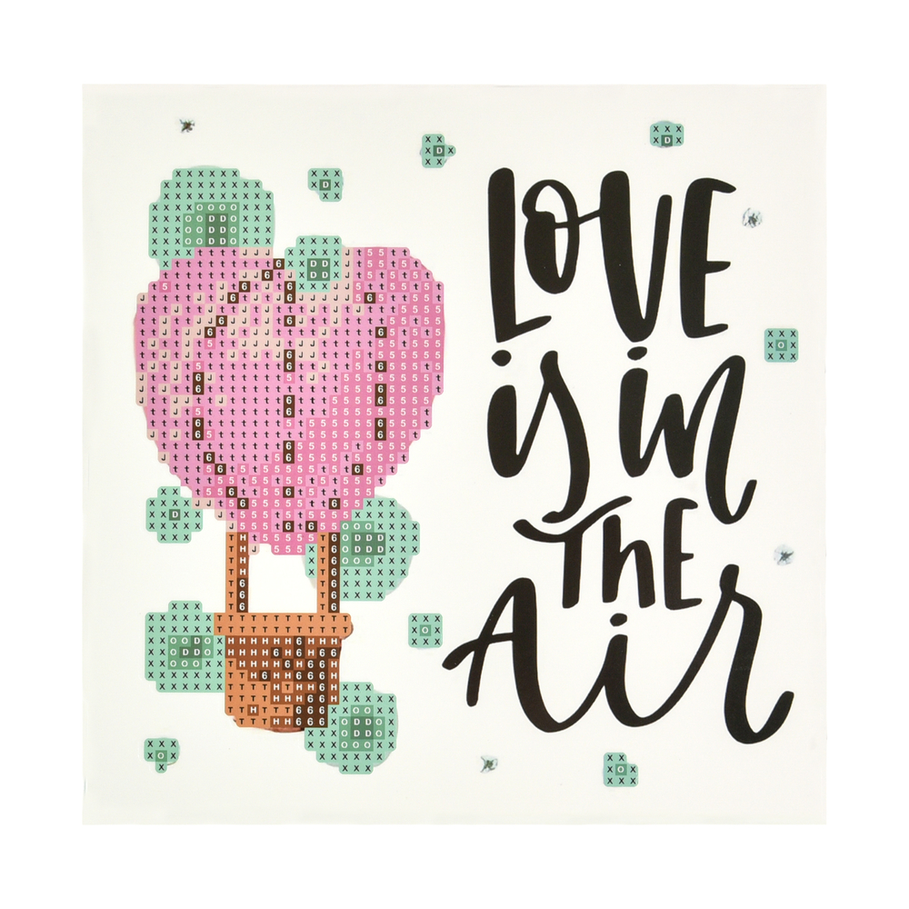 Фото, Відеоогляди алмазна мозаїка strateg преміум кохання у повітрі на паперовій основі розміром 18х18 см (jub14414)