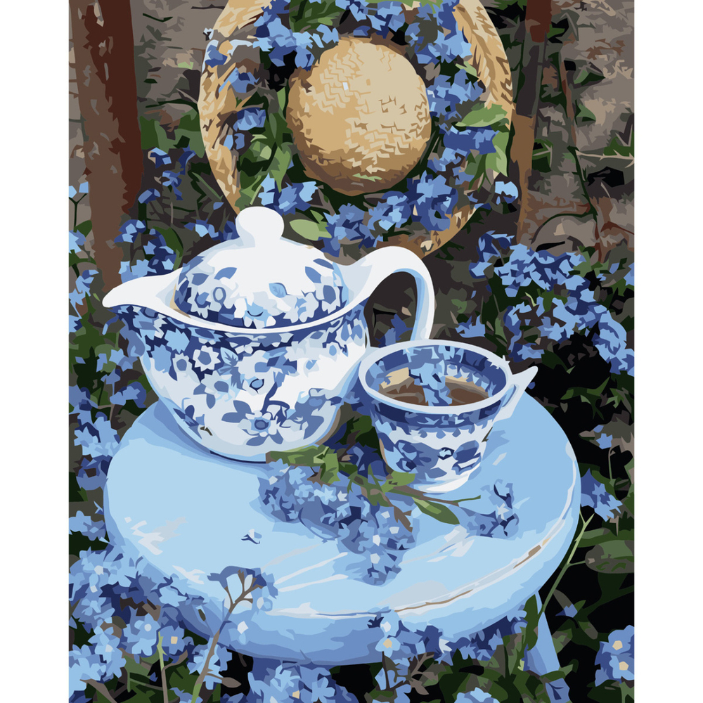 Фото, Відеоогляди картина за номерами strateg преміум чаювання з лаком розміром 40х50 см va-3757