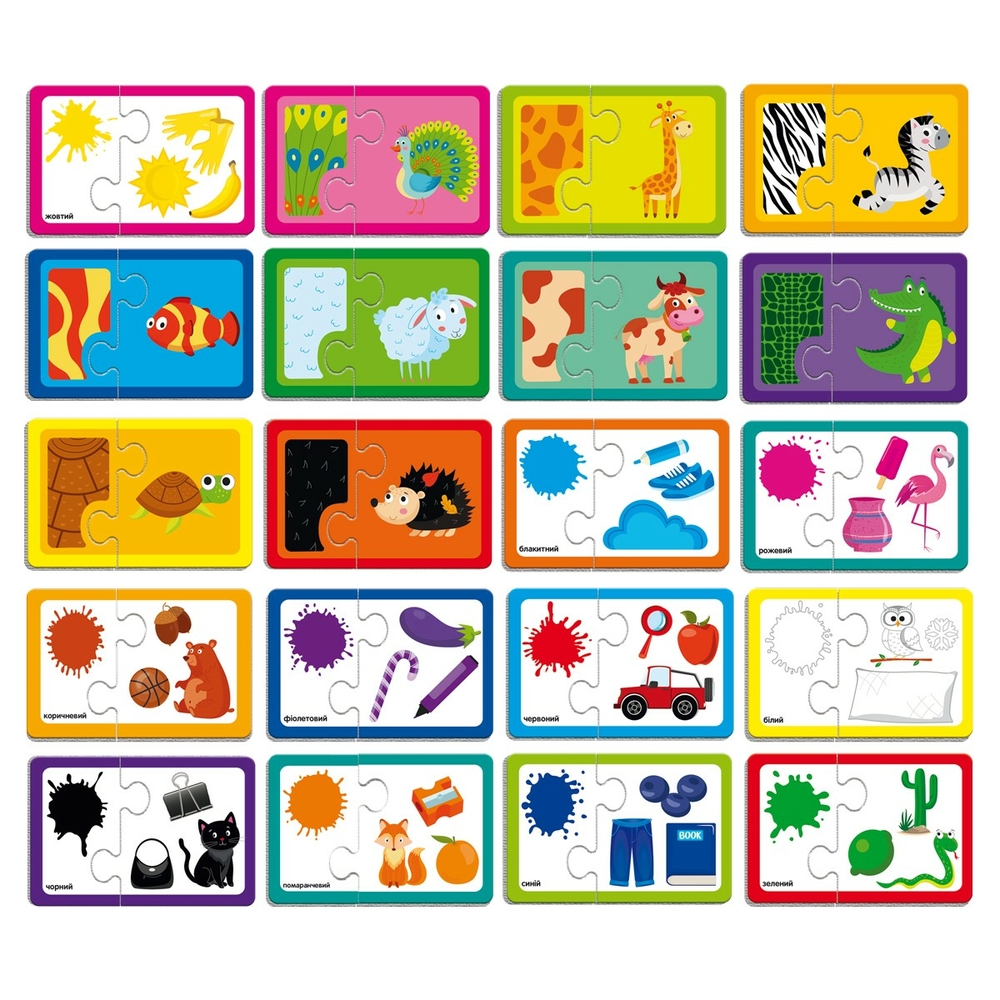 Фото, Відеоогляди гра настільна «знайди пару. кольори та забарвлення тварин» vladi toys vt5003-02