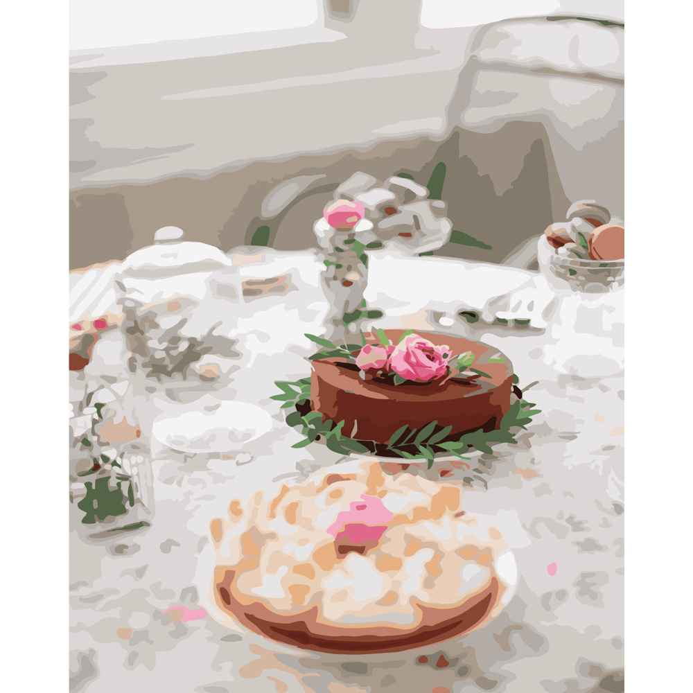 Фото, Відеоогляди картина за номерами strateg преміум ніжний сніданок розміром 40х50 см (gs306)