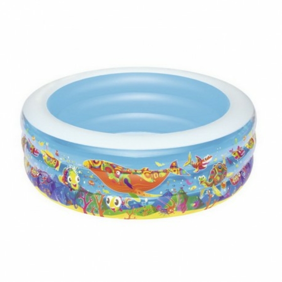 Бассейн 51121 (3шт) детский, круглый,3кольца,вмест.400л,рем.запл,152-51см,в кор-ке,35-33-8см