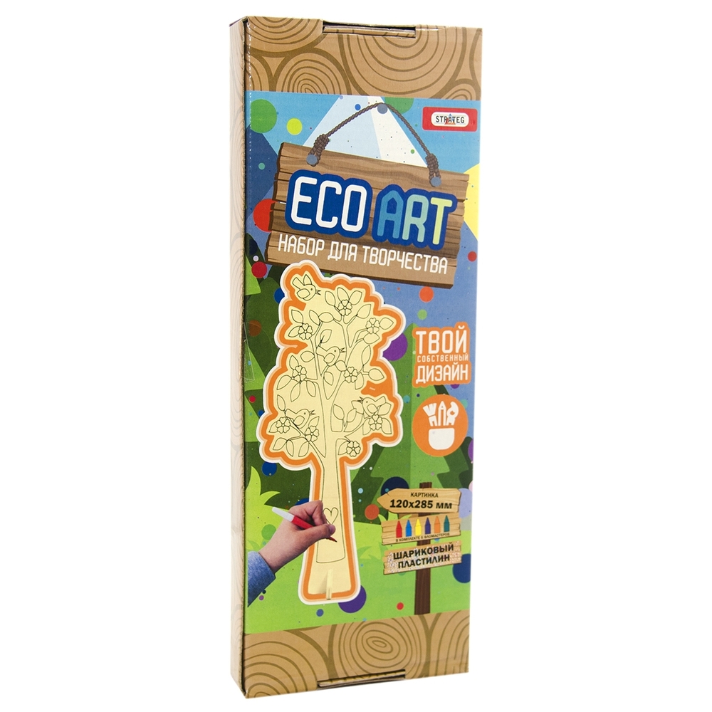 Фото, Видеообзоры набір для творчості strateg еко-розмальовка дерево (5002)