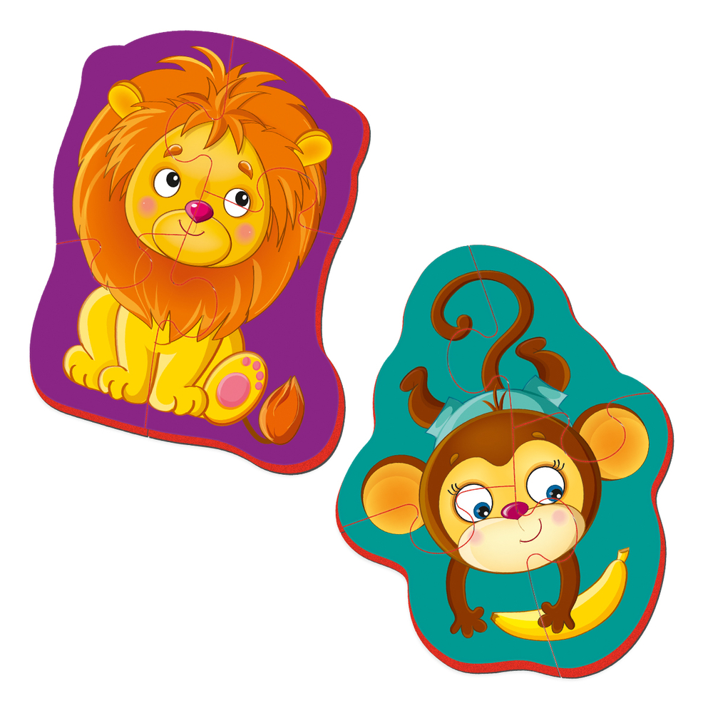 Фото, Відеоогляди магнітні бебі пазли «лев та мавпочка» vt3208-11