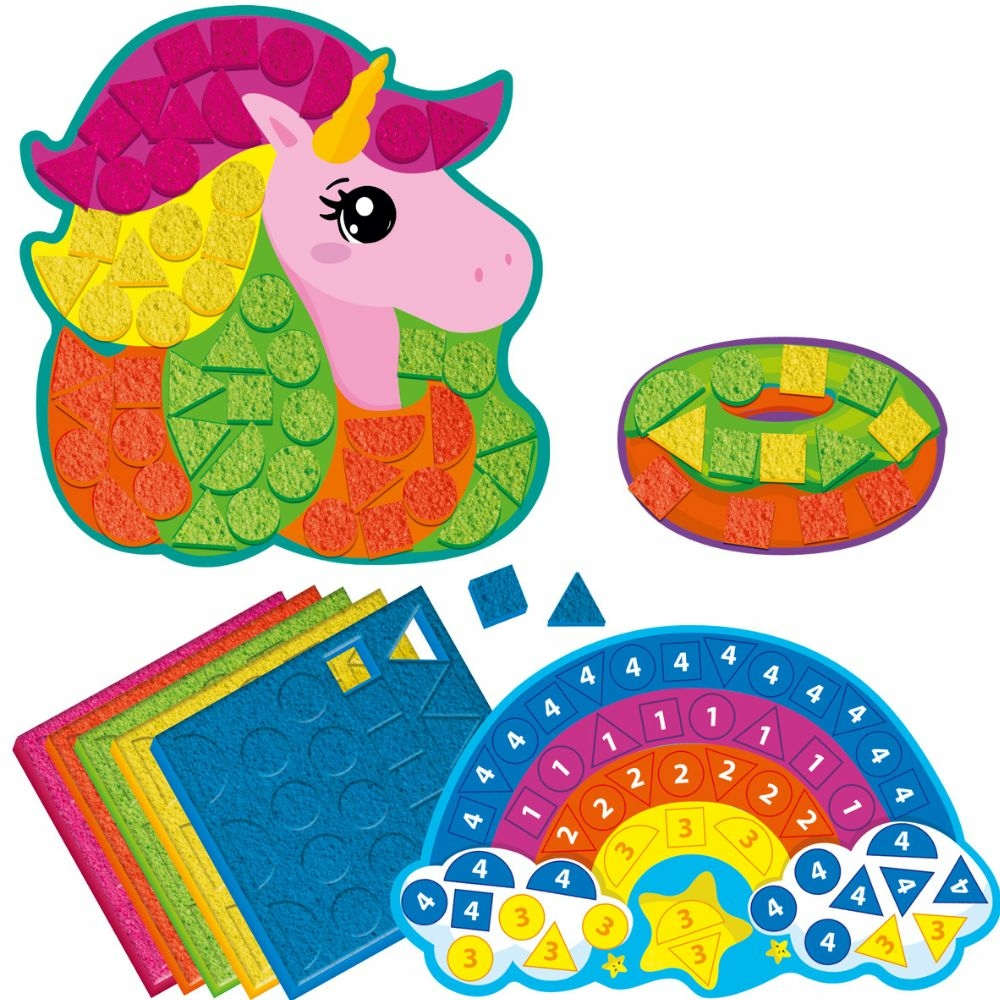 Фото, Видеообзоры набір для творчості vladi toys зі плюшевою мозаїкою «єдиноріг та веселка» vt4511-17