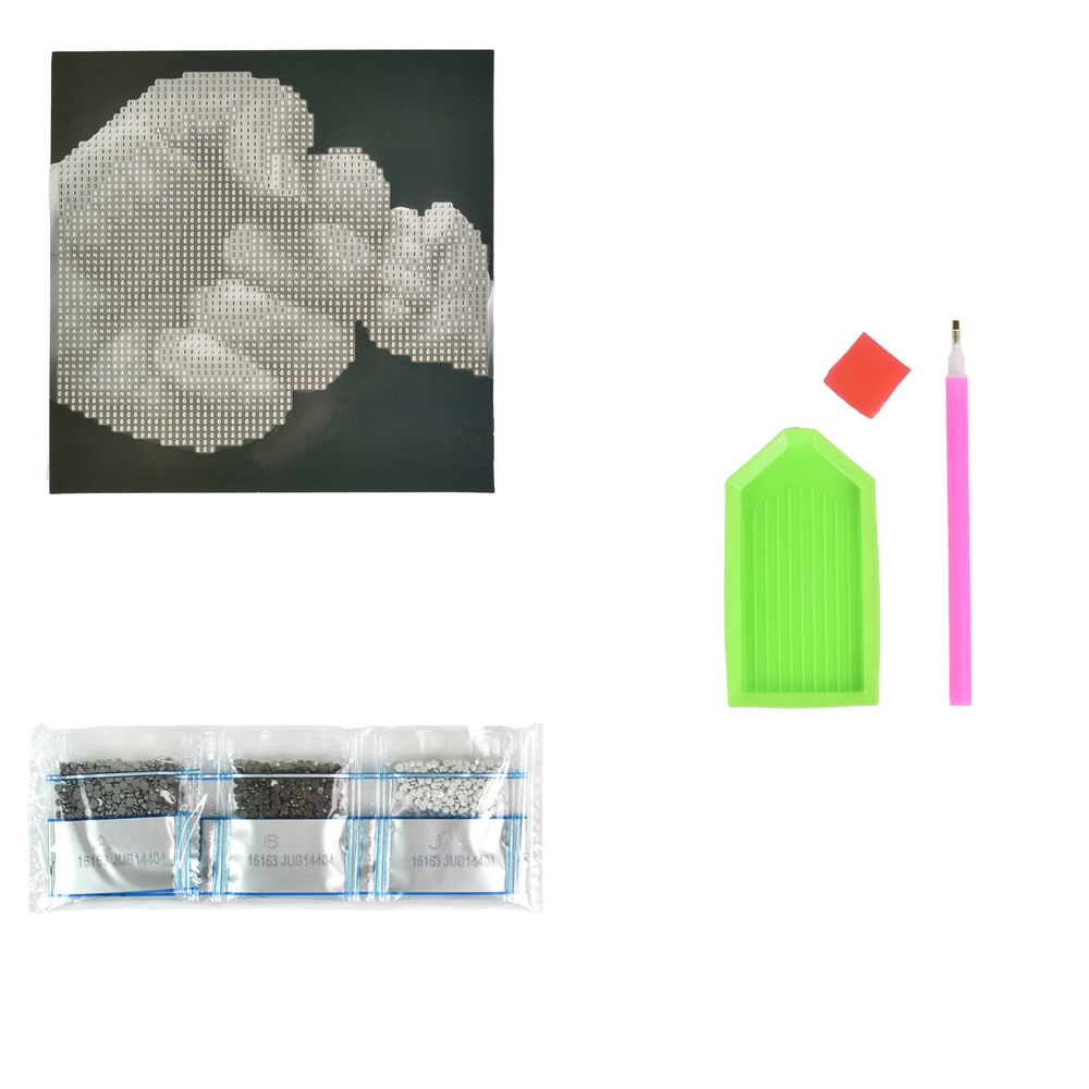 Фото, Відеоогляди алмазна мозаїка strateg преміум сила об'єднання на паперовій основі розміром 18х18 см (jub14404)