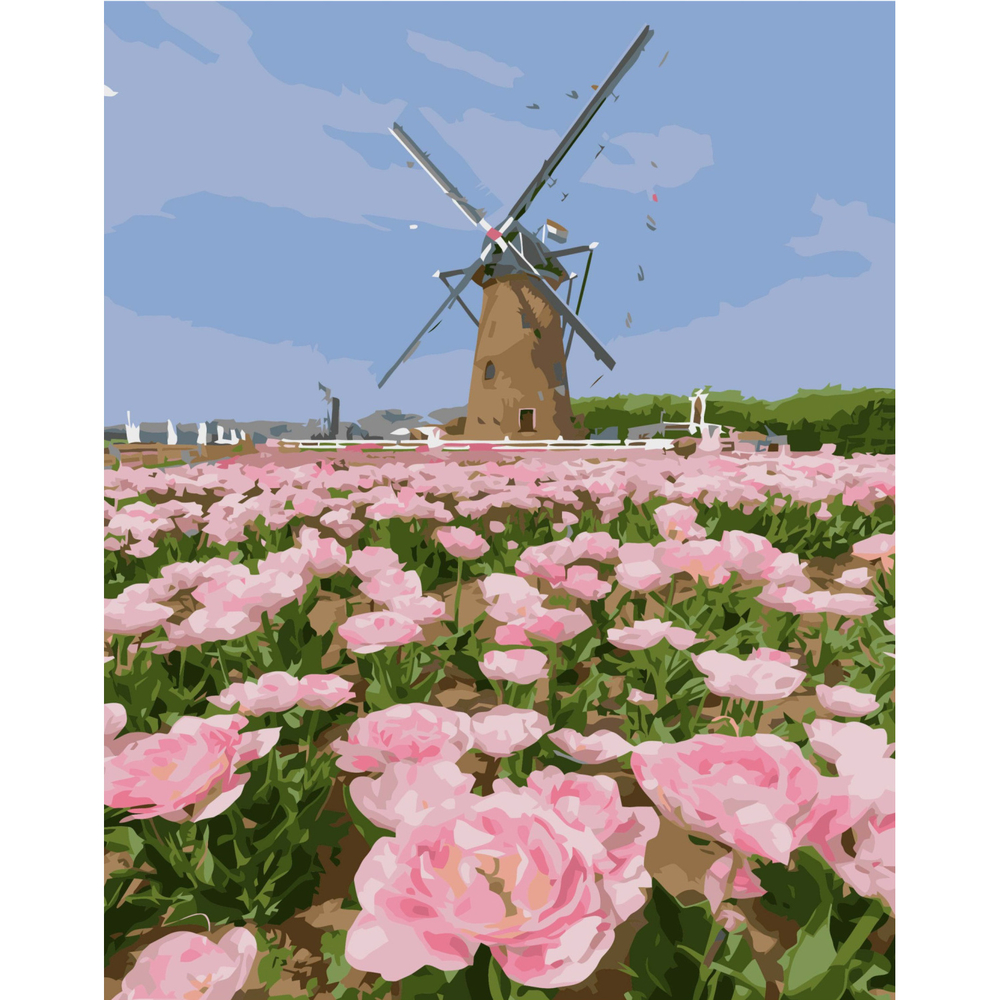 Фото, Видеообзоры картина за номерами strateg преміум млин серед поля з лаком розміром 40х50 см va-3333