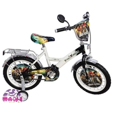 Велосипед дитячий мульт 12 д. P1236P (1 шт) PT, дзеркало, дзвінок, чорно-білий, в кор-ке, 76-64-50см