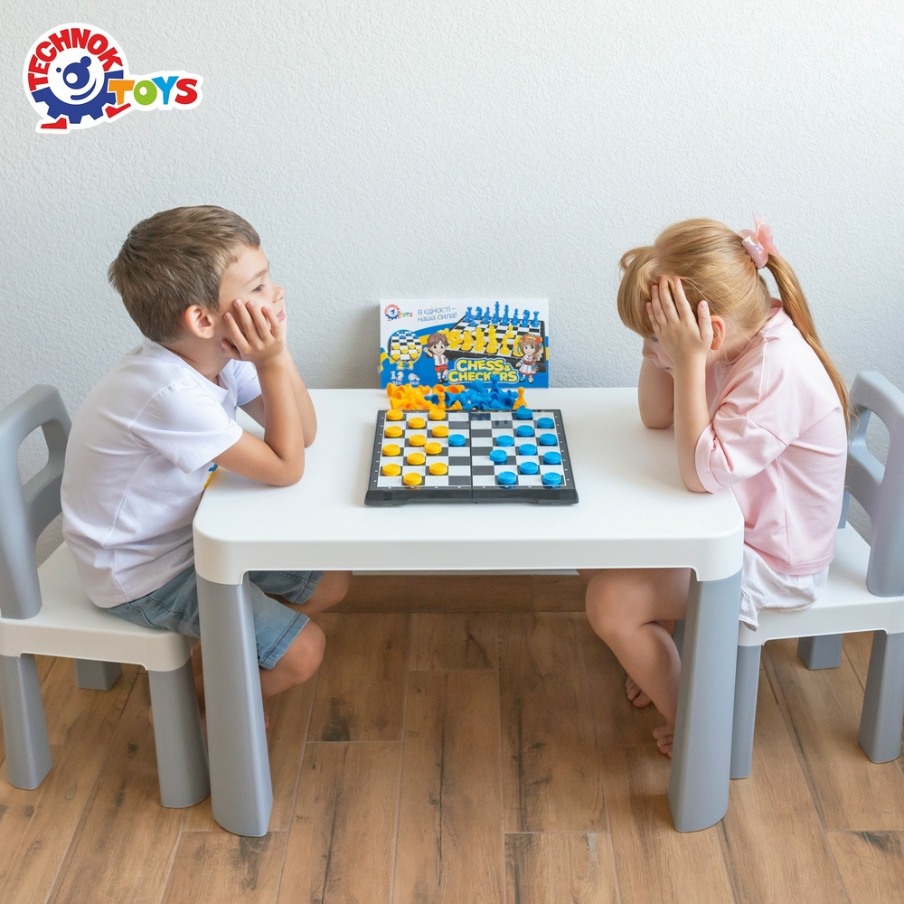 Фото, Видеообзоры іграшка "набір настільних ігор технок", шахи та шашки, арт.9055