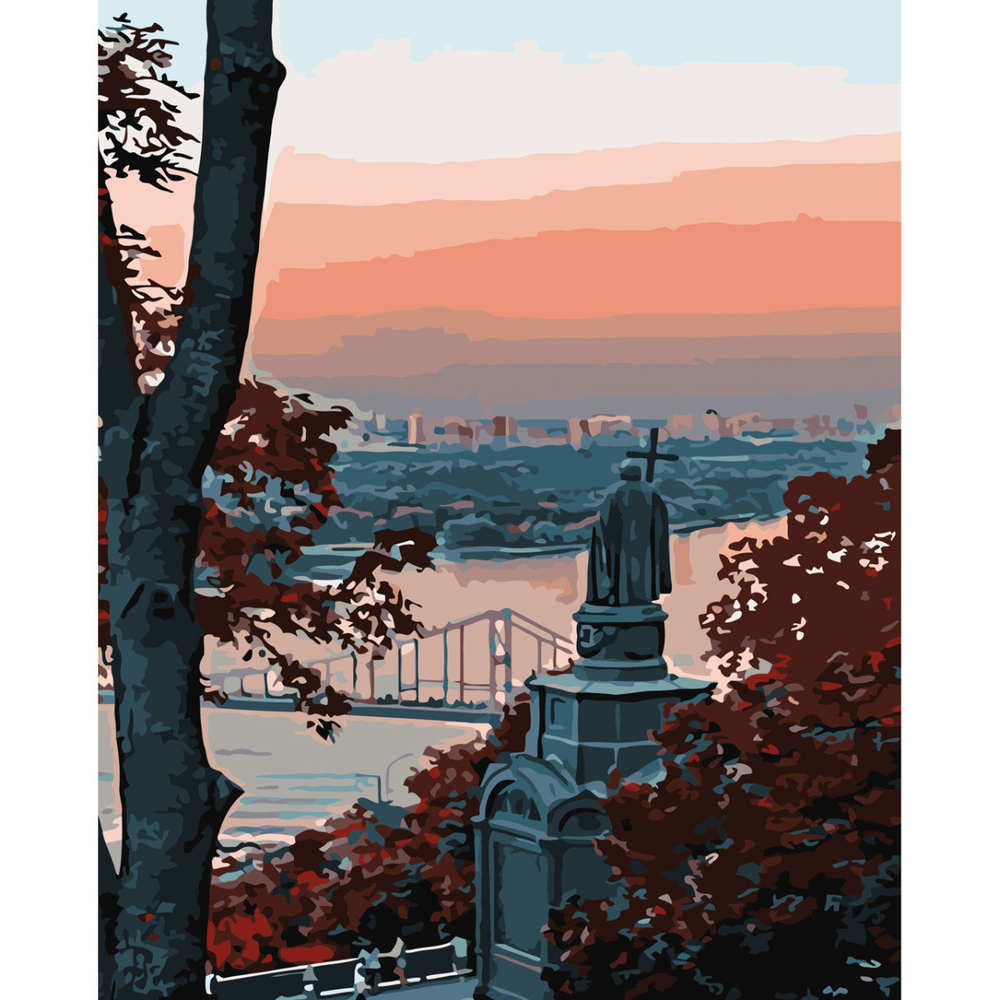 Фото, Видеообзоры картина за номерами strateg преміум володимирська гірка  з лаком розміром 30х40 см (ss-6588)