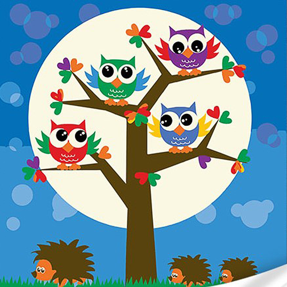 Фото, Відеоогляди картина за номерами strateg преміум совенята та їжачки з лаком та з рівнем розміром 30х30 см (es-0872)