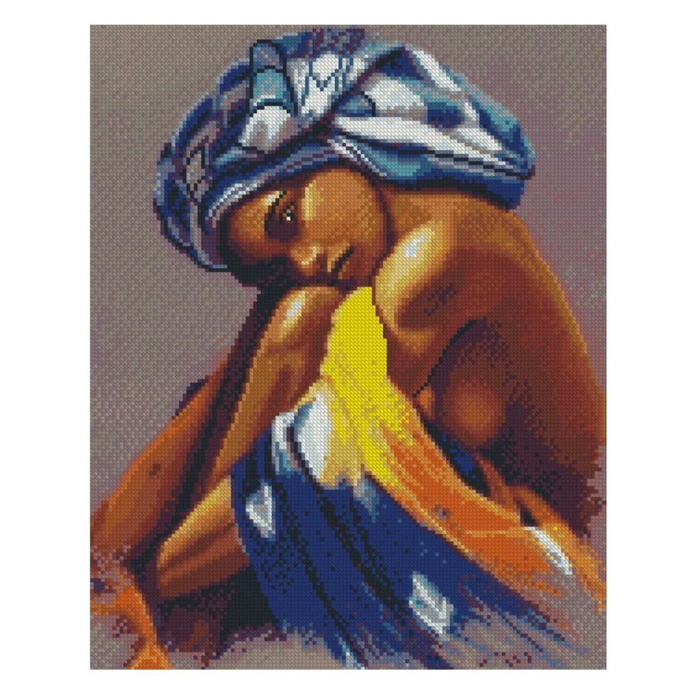 Фото, Видеообзоры алмазна мозаїка strateg преміум темношкіра краса 40х50 см fa40833