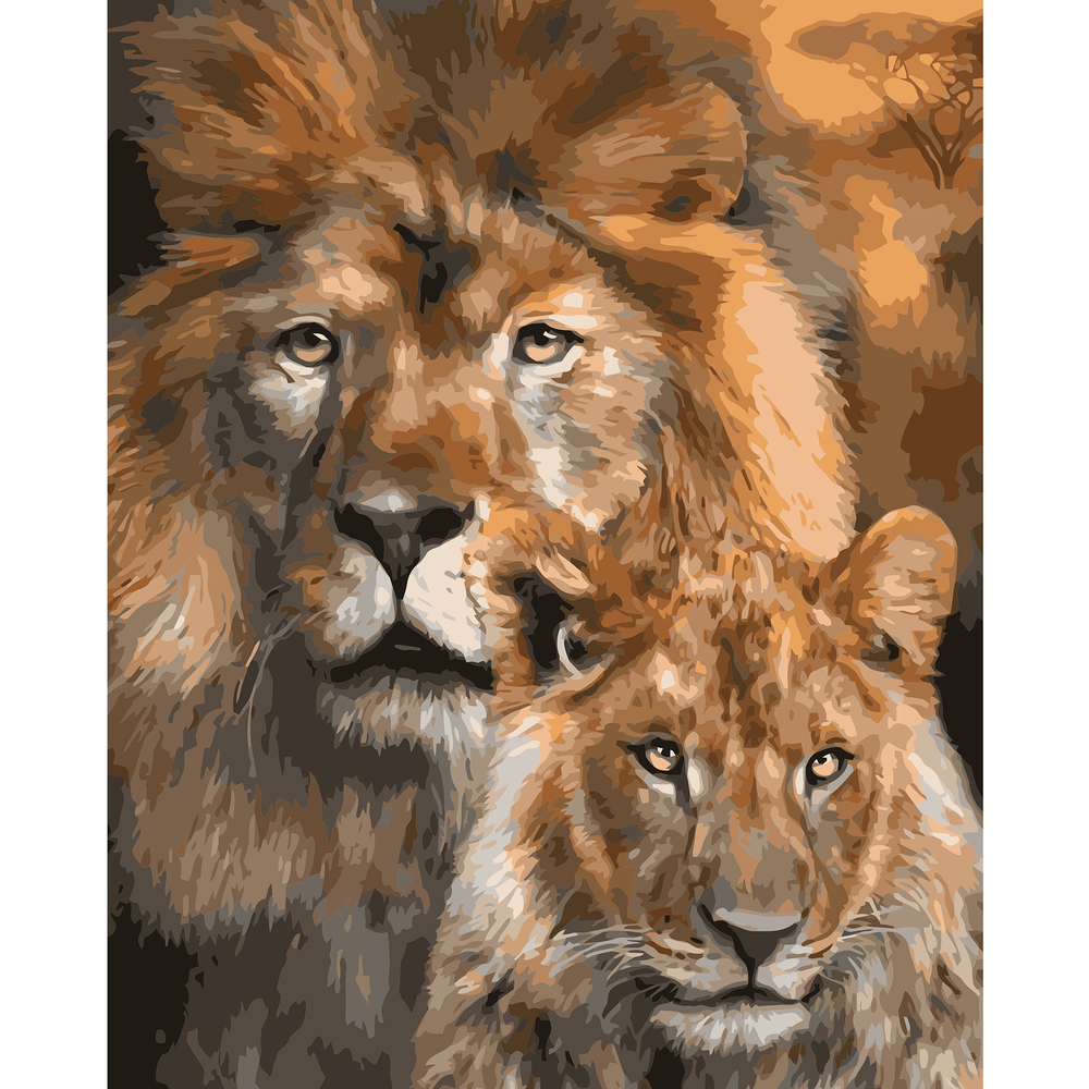 Фото, Видеообзоры картина за номерами strateg преміум леви. батько і син з лаком розміром 40х50 см va-0876