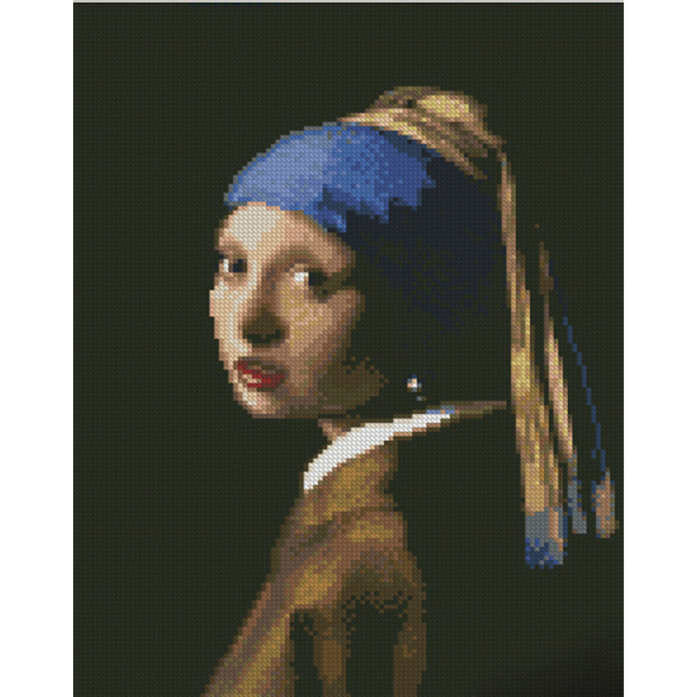 Фото, Видеообзоры алмазна мозаїка strateg преміум дівчина з перлиною розміром 30х40 см (kb070)