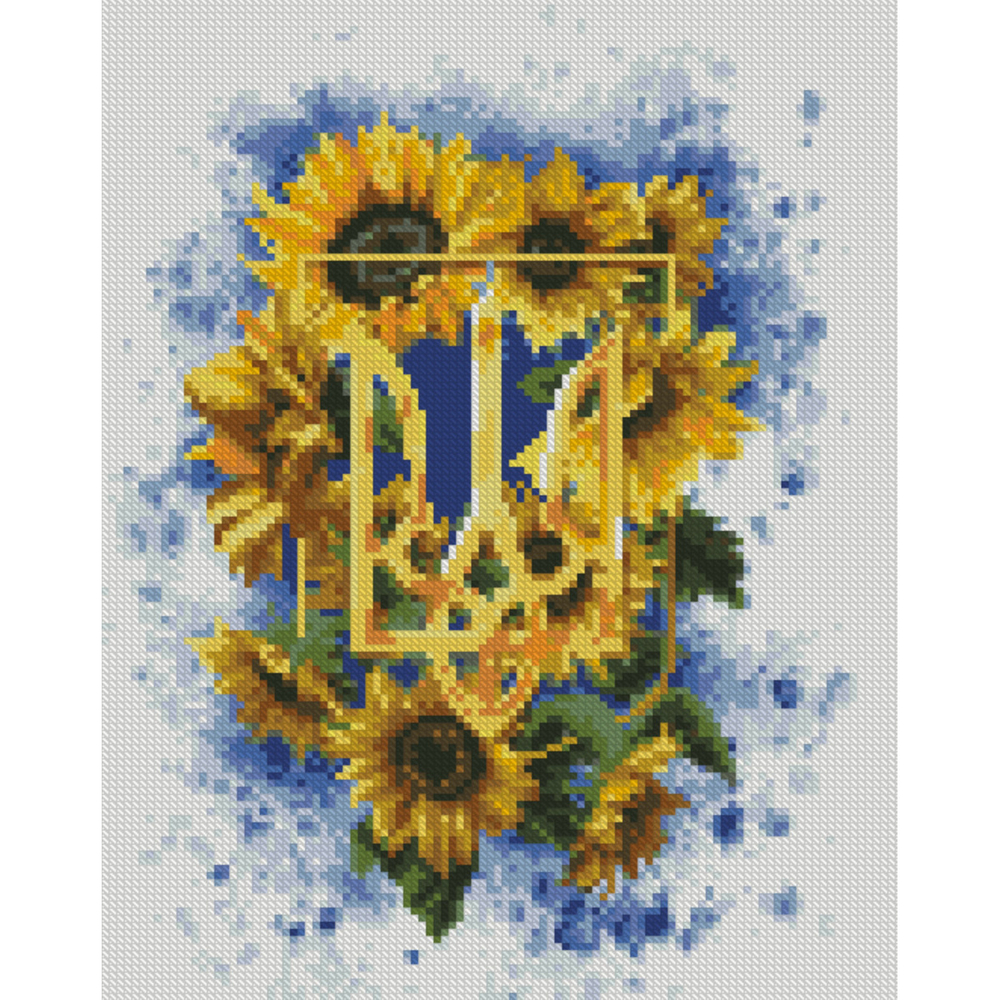 Фото, Видеообзоры алмазна мозаїка strateg преміум герб та соняшники розміром 30х40 см (hx526)