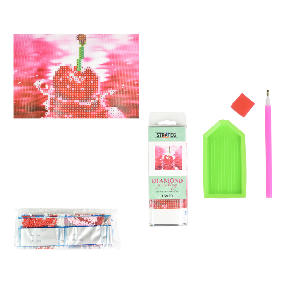 Фото, Видеообзоры алмазна мозаїка strateg преміум вишня в водяному відображенні без підрамника розміром 10х15 см (yab20791)