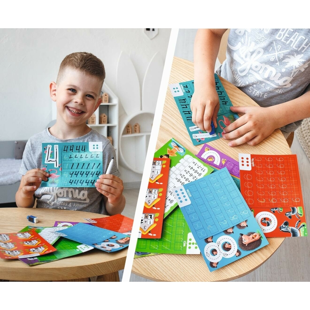 Фото, Видеообзоры гра з маркером «пиши та витирай. цифри та приклади» vt5010-14