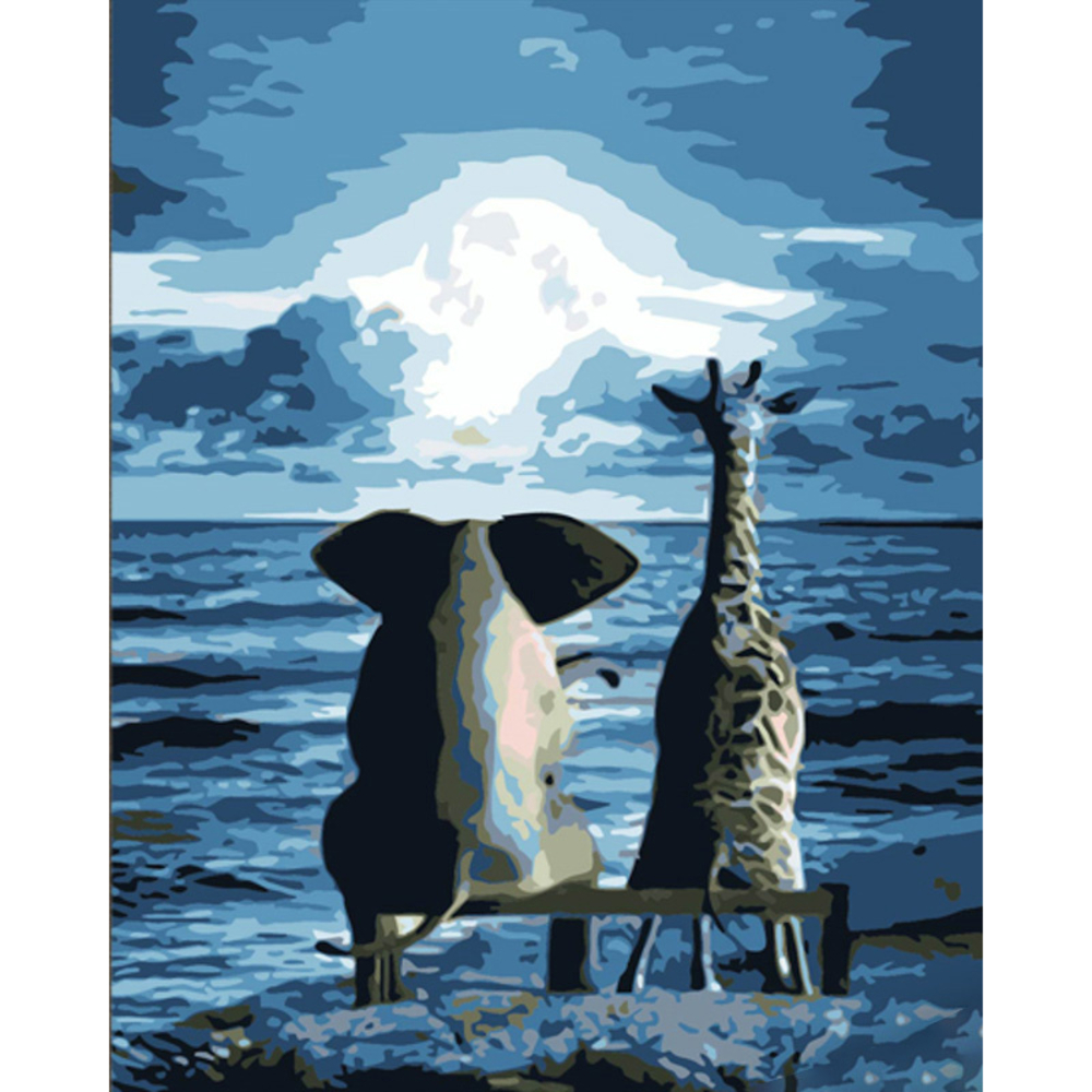 Фото, Відеоогляди картина за номерами strateg преміум незвична дружба з лаком та з рівнем розміром 40х50 см (dy434)