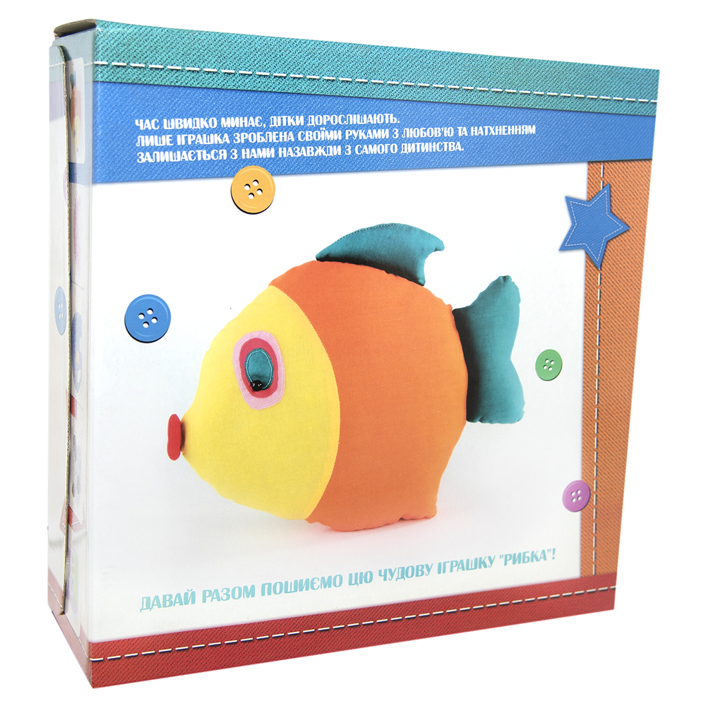 Фото, Відеоогляди набір для творчості strateg шиємо самі рибка українською мовою (іп-06)