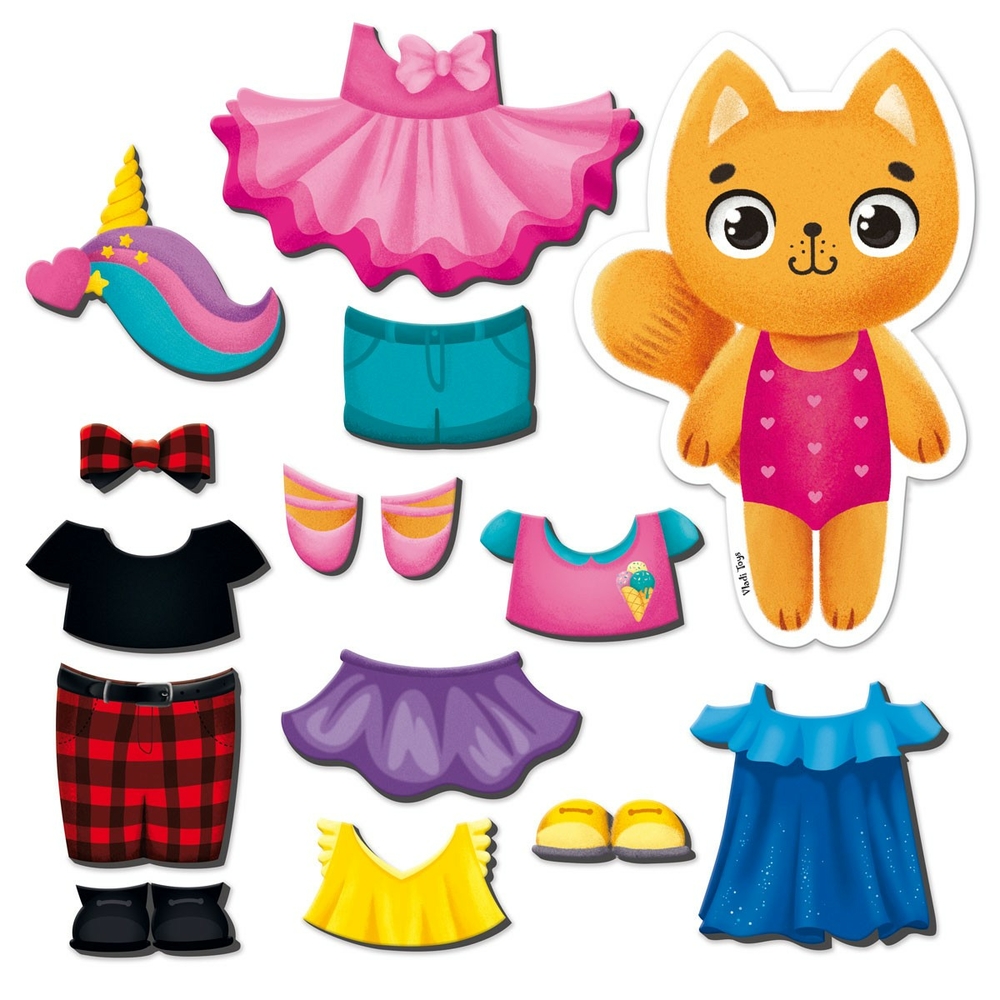 Фото, Відеоогляди гра магнітна одягалка «кішечка» в папці vladi toys vt3204-34
