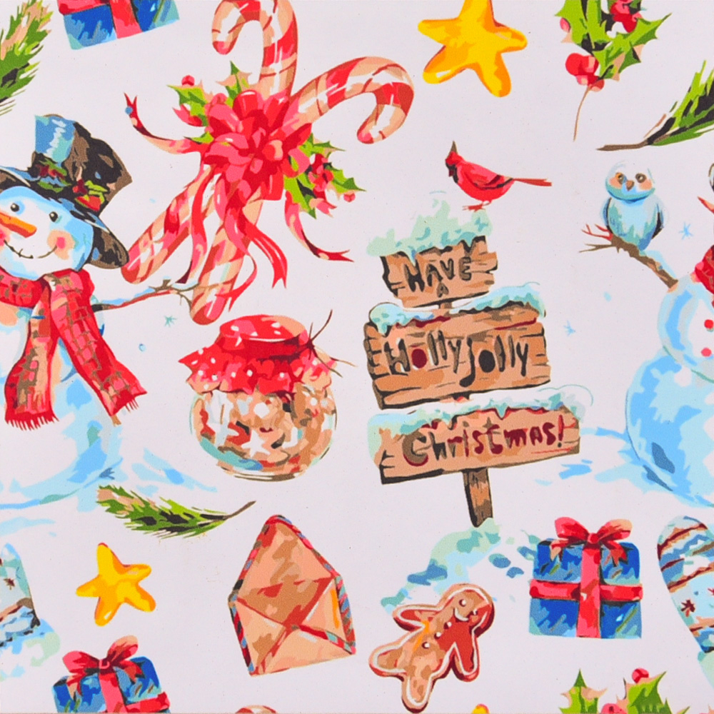 Фото, Видеообзоры картина за номерами strateg преміум новорічний настрій з лаком та з рівнем розміром  40х40 см(sk056)