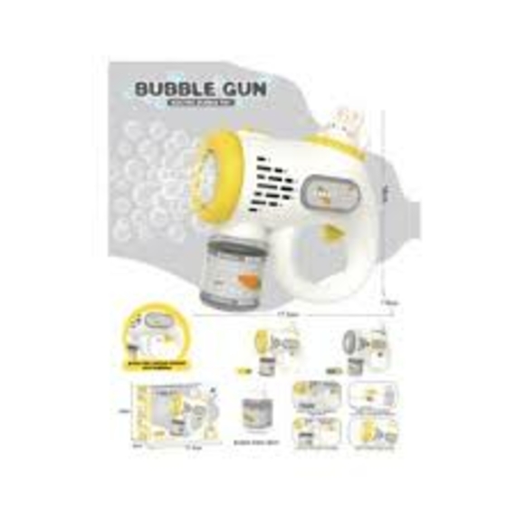 Пістолет з мильними бульбашками  658-5 (72) 2 кольори, підсвіч,, 10 отворів, пляшечка з мил , в кор