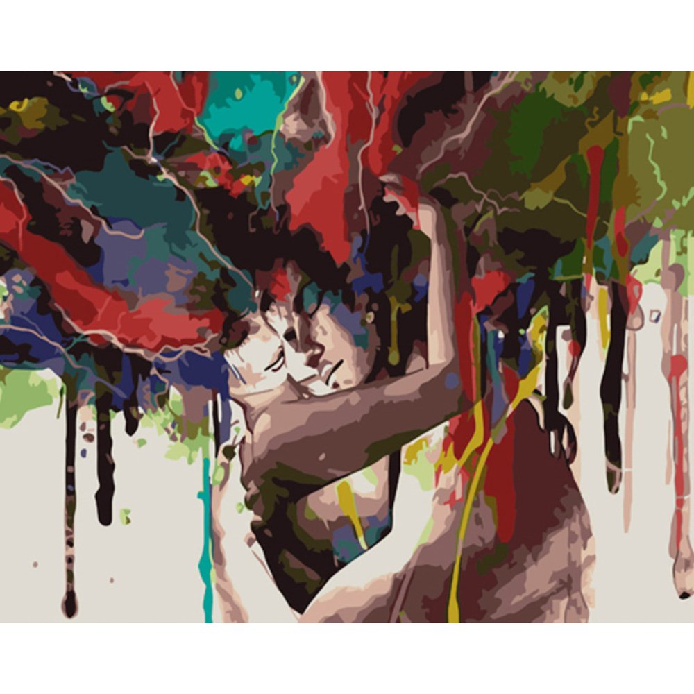 Фото, Видеообзоры картина за номерами strateg преміум акварельні обійми з лаком та з рівнем розміром 40х50 см (gs1466)