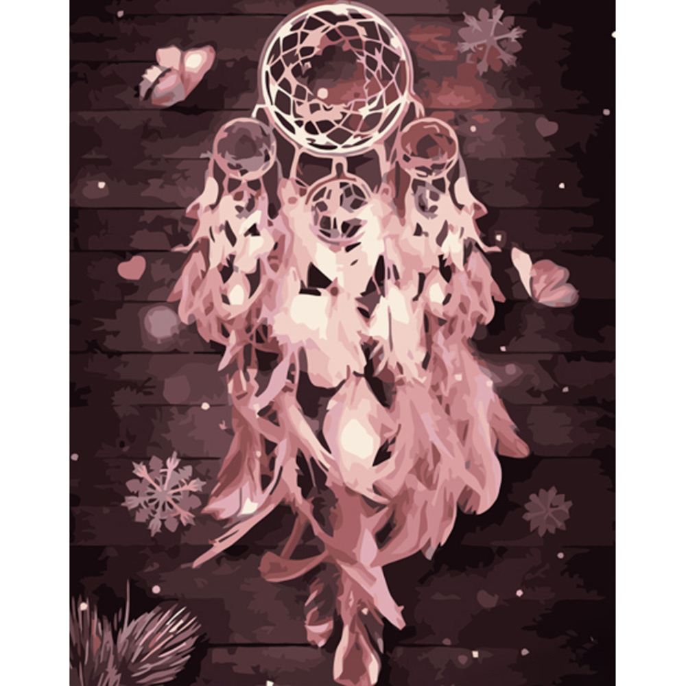 Фото, Видеообзоры картина за номерами strateg преміум ловець снів з лаком розміром 40х50 см (gs1235)