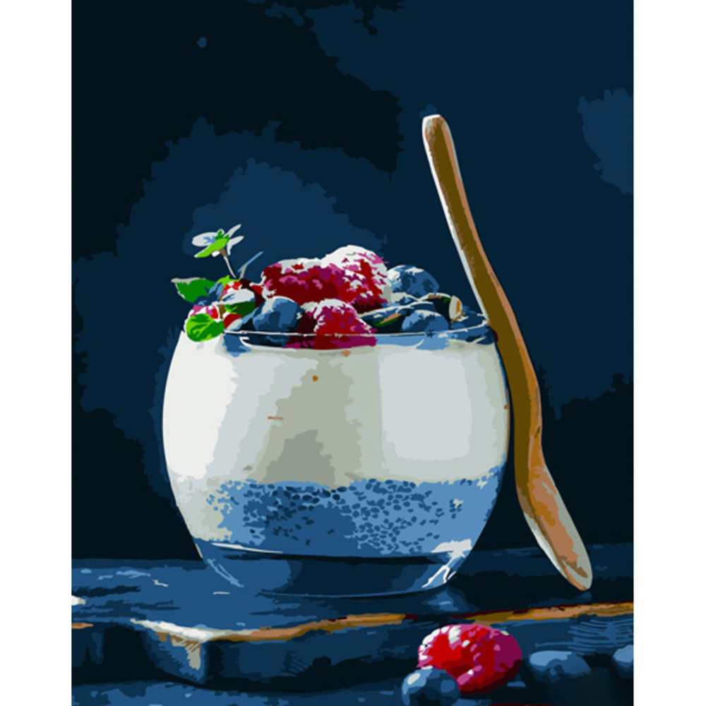 Фото, Видеообзоры картина за номерами strateg преміум ягідне смузі розміром 40х50 см (gs808)