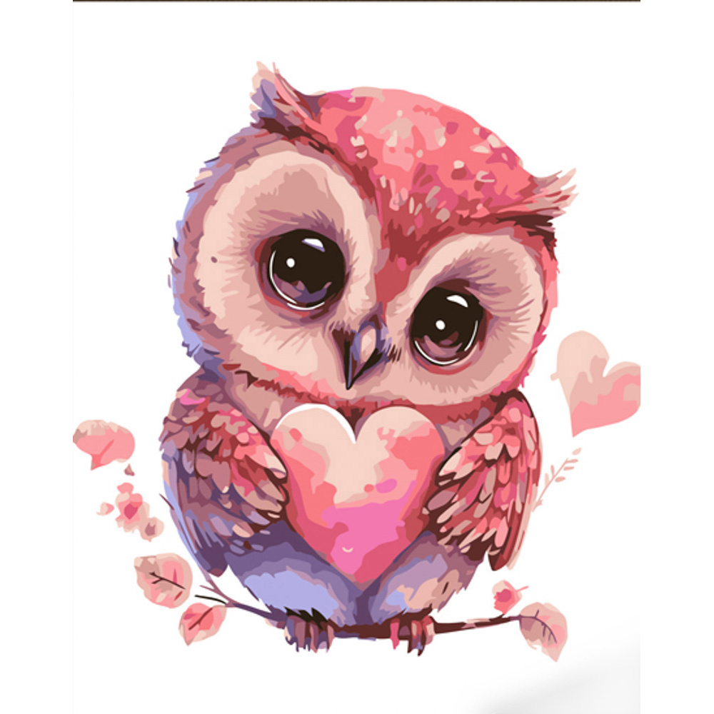 Фото, Видеообзоры картина за номерами strateg преміум совенок з лаком розміром 30х40 см (ss6735)